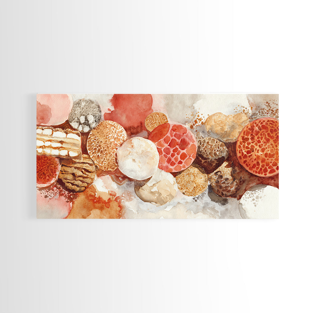 Abstract Appetite Friendly Red and Orange Shapes Canvas Print, Restaurant Art, Printable Wall Art, Restaurant Decor, Bistro, RES-2x1-13