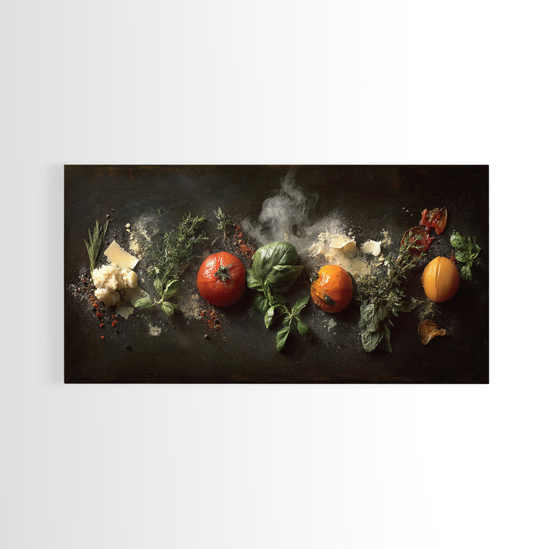 Blackboard Menu Feeling Without Readable Text Canvas Print, Restaurant Art, Canvas, Restaurant Decor, Fine Art, Bistro, RES-2x1-17