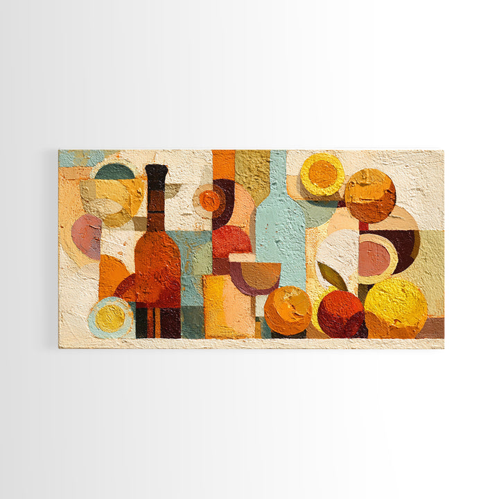 Abstract Appetite Friendly Red and Orange Shapes Canvas Print, Restaurant Art, Printable Wall Art, Restaurant Decor, Bistro, RES-2x1-37