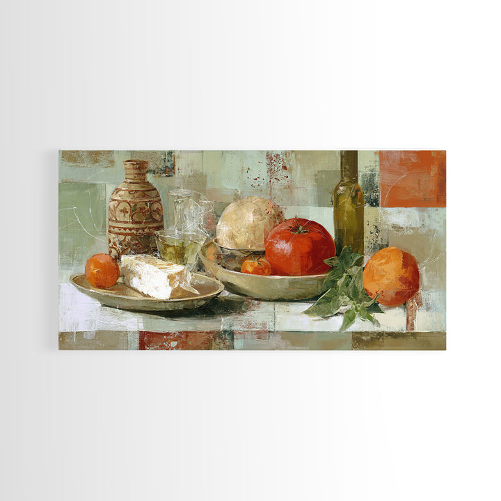 Abstract Appetite Friendly Red and Orange Shapes Canvas Print, Restaurant Art, Kitchen Decor, Restaurant Decor, Abstract Art, RES-2x1-61