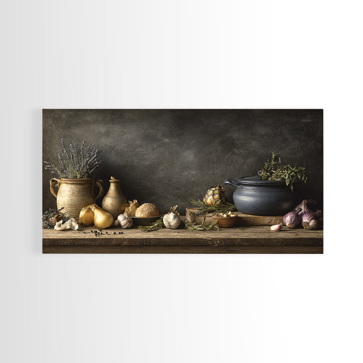 Blackboard Menu Feeling Without Readable Text Canvas Print, Restaurant Art, Kitchen Wall Art, Restaurant Decor, Bistro, RES-2x1-65