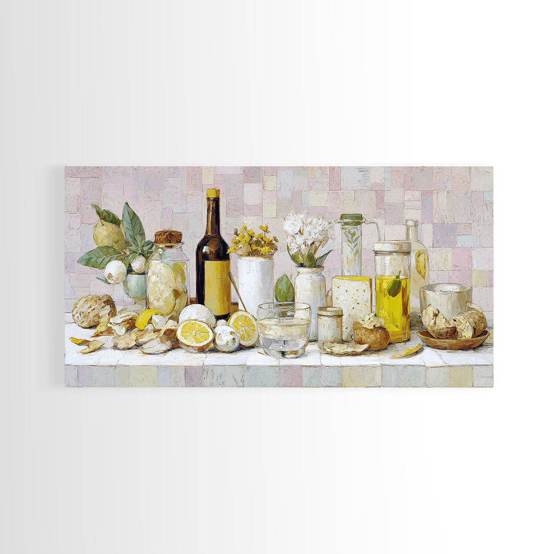 Cocktail and Citrus Bar Composition Framed Canvas Print, Restaurant Art, Printable Wall Art, Restaurant Decor, Fine Art, Bistro, RES-2x1-7