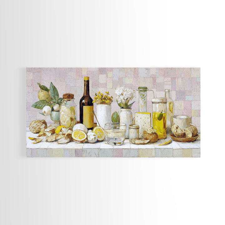 Cocktail and Citrus Bar Composition Framed Canvas Print, Restaurant Art, Printable Wall Art, Restaurant Decor, Fine Art, Bistro, RES-2x1-7