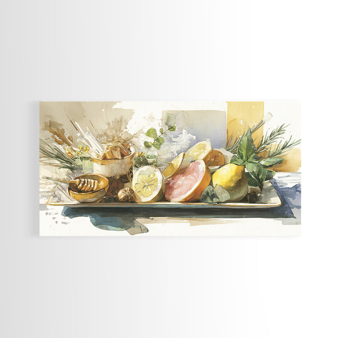 Cocktail and Citrus Bar Composition Framed Canvas Print, Restaurant Art, Cool Wall Art, Restaurant Decor, Fine Art, Bistro, RES-2x1-79