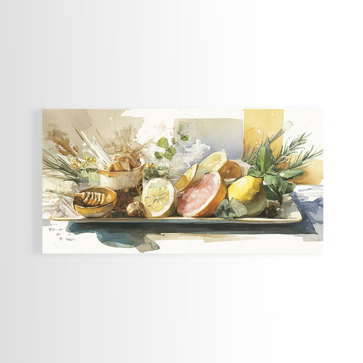Cocktail and Citrus Bar Composition Framed Canvas Print, Restaurant Art, Cool Wall Art, Restaurant Decor, Fine Art, Bistro, RES-2x1-79