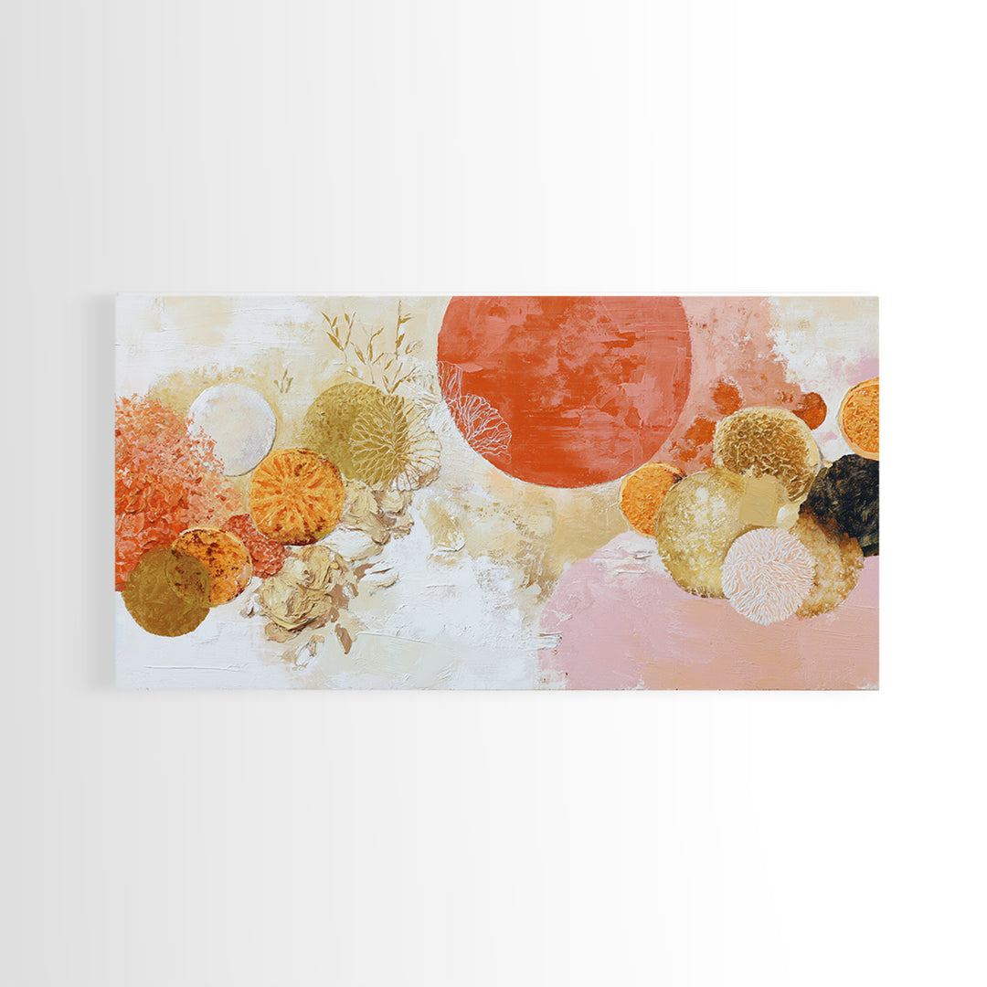 Abstract Appetite Friendly Red and Orange Shapes Framed Canvas Print, Restaurant Art, Kitchen Art, Restaurant Decor, Bistro, RES-2x1-85