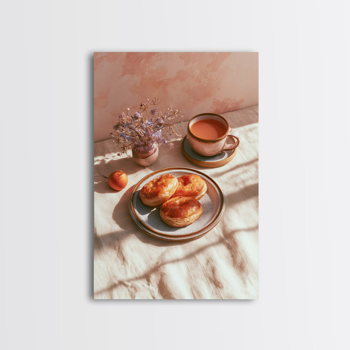 Abstract Appetite Friendly Red and Orange Shapes Framed Canvas Print, Restaurant Art, Large Wall Art, Restaurant Decor, Bistro, RES-2x3-1