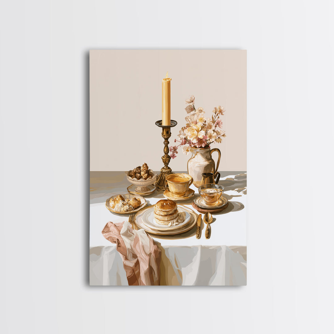 Elegant Table Objects Canvas Print, Restaurant Art, Statement Artwork, Restaurant Decor, Fine Art, Bistro, Art Print, RES-2x3-32