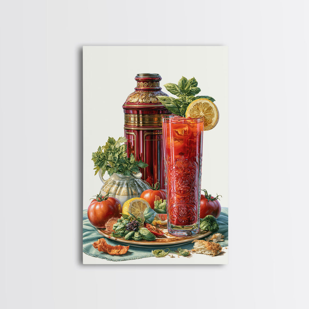 Cocktail and Citrus Bar Composition Framed Canvas Print, Restaurant Art, Kitchen Decor, Restaurant Decor, Fine Art, Bistro, RES-2x3-43
