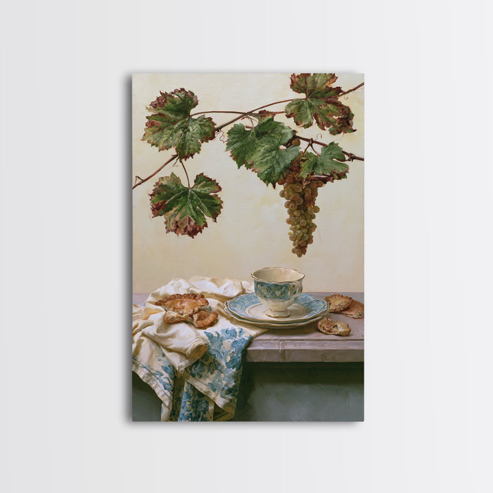 Wine Grapevine Botanical Study Framed Canvas Print, Restaurant Art, Kitchen Wall Art, Restaurant Decor, Fine Art, Bistro, RES-2x3-47