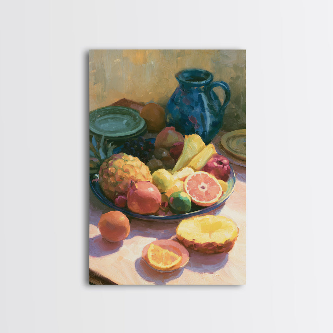 Tropical Fruit Platter Canvas Print, Restaurant Art, Wall Decor, Restaurant Decor, Fine Art, Bistro, Farmhouse Decor, RES-2x3-50
