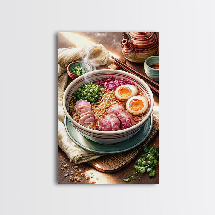 Ramen Bowl Rendered Canvas Print, Restaurant Art, Large Wall Art, Restaurant Decor, Fine Art, Bistro, Wall Art Print, RES-2x3-70