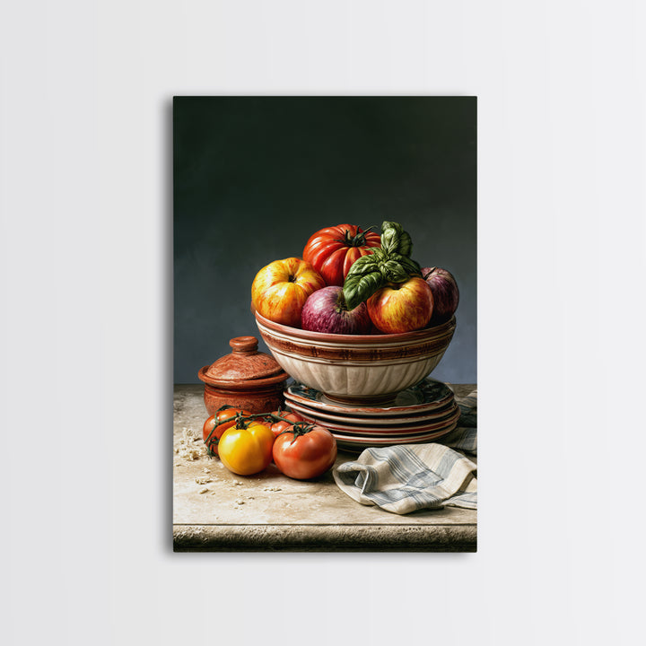 Classic Fruit Bowl Framed Canvas Print, Restaurant Art, Modern Decor, Restaurant Decor, Fine Art, Bistro, Poster, Wall Decor, RES-2x3-84