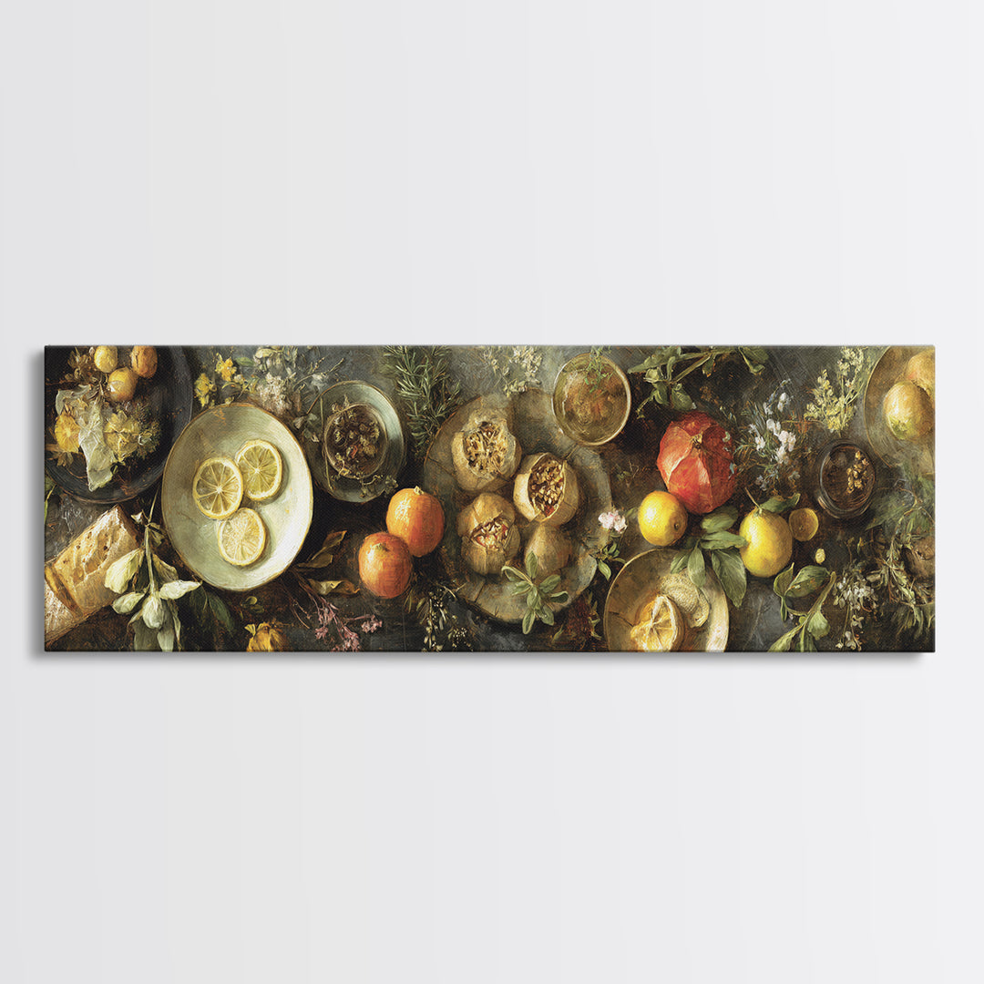 Blackboard Menu Feeling Without Readable Text Canvas Print, Restaurant Art, Bedroom Wall Art, Restaurant Decor, Bistro, RES-3x1-37