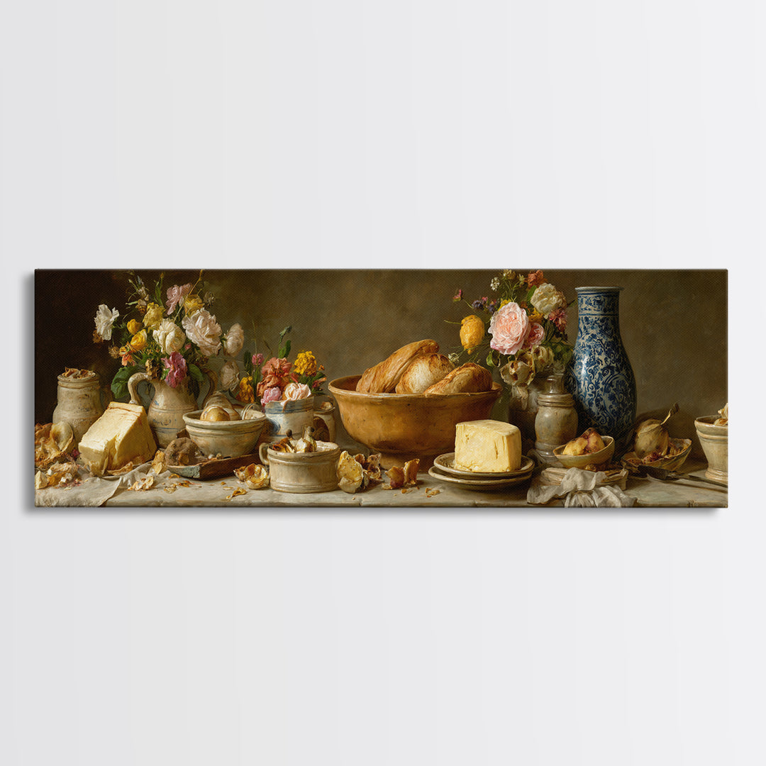 Classic Fruit Bowl Framed Canvas Print, Restaurant Art, Modern Decor, Restaurant Decor, Fine Art, Bistro, Poster, Wall Decor, RES-3x1-44