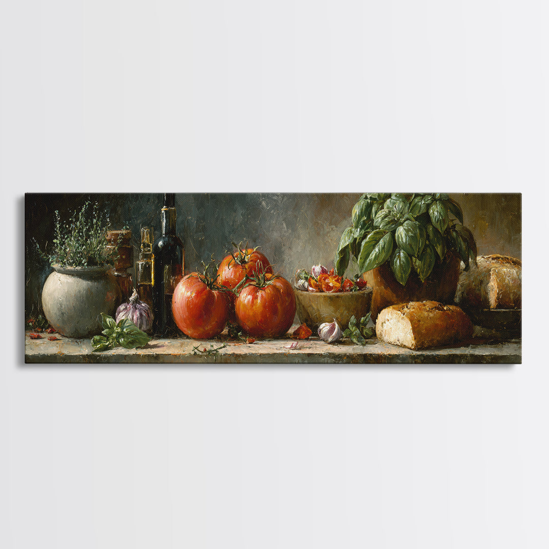 Blackboard Menu Feeling Without Readable Text Canvas Print, Restaurant Art, Food Art, Restaurant Decor, Oil Painting, Bistro, RES-3x1-61