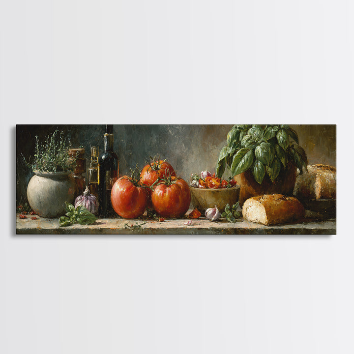 Blackboard Menu Feeling Without Readable Text Canvas Print, Restaurant Art, Food Art, Restaurant Decor, Oil Painting, Bistro, RES-3x1-61