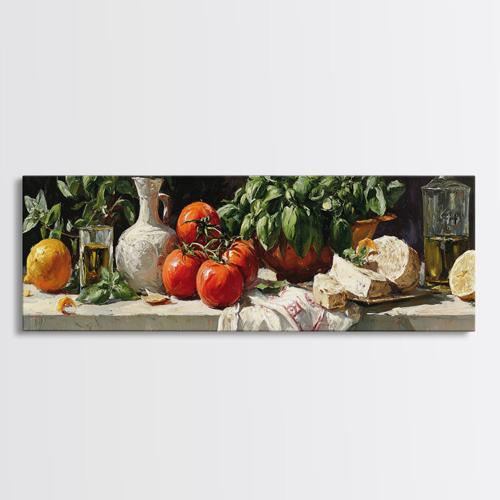 Cocktail and Citrus Bar Composition Framed Canvas Print, Restaurant Art, Large Wall Art, Restaurant Decor, Fine Art, Bistro, RES-3x1-99