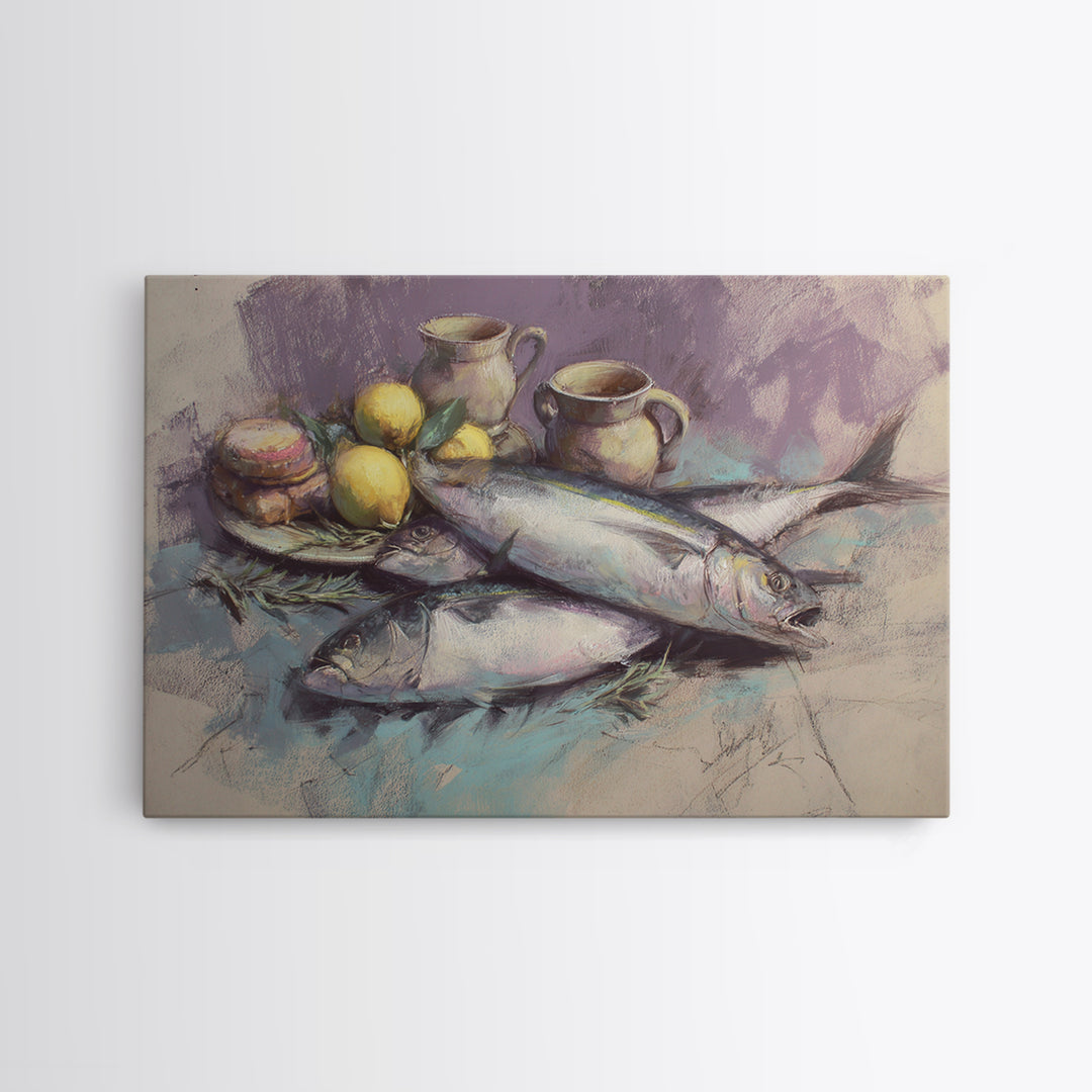 Seafood Lobster and Shell Arrangement Canvas Print, Restaurant Art, Canvas Print, Restaurant Decor, Fine Art, Bistro, RES-3x2-12