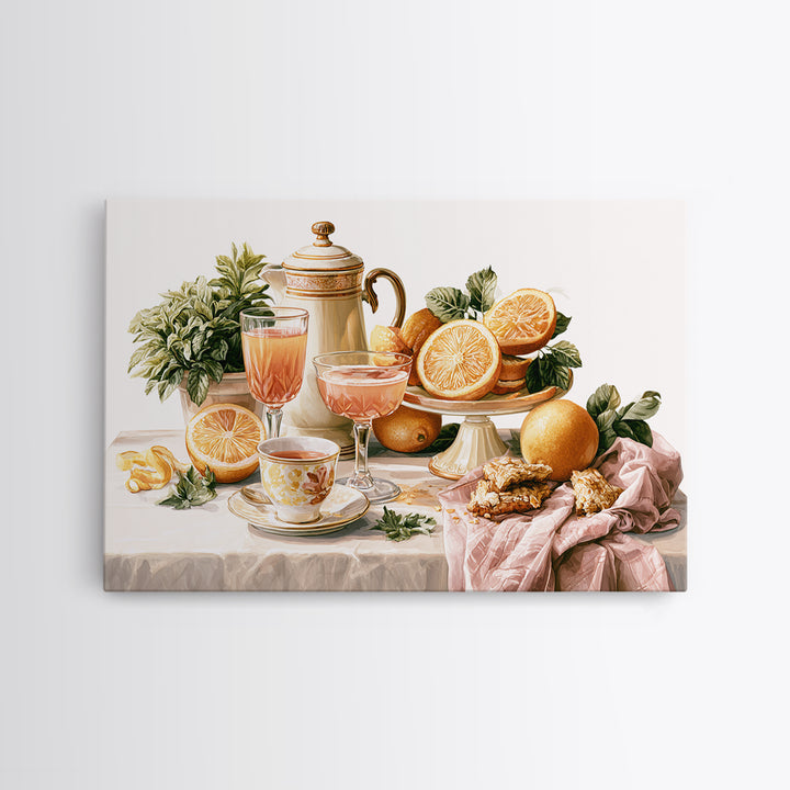 Cocktail and Citrus Bar Composition Framed Canvas Print, Restaurant Art, Contemporary Art, Restaurant Decor, Fine Art, Bistro, RES-3x2-39