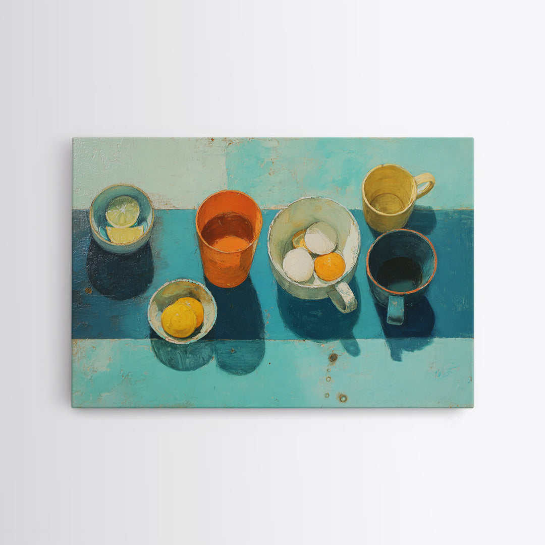 Abstract Appetite Friendly Red and Orange Shapes Framed Canvas Print, Restaurant Art, Gallery Decor, Restaurant Decor, Bistro, RES-3x2-45