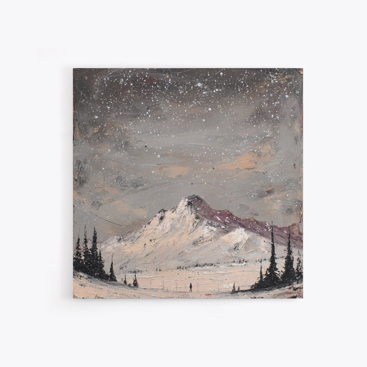 Retro Ski Poster Mountain Scene Framed Canvas Print, Retro Art, Wall Art Print, Living Room Decor, Fine Art, Retro, Boho Decor, RET-1x1-24