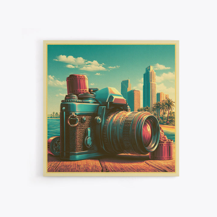 Old Camera Still Life Canvas Print, Retro Art, Modern Decor, Living Room Decor, Fine Art, Retro, Home Decor, Poster, Wall Decor, RET-1x1-86