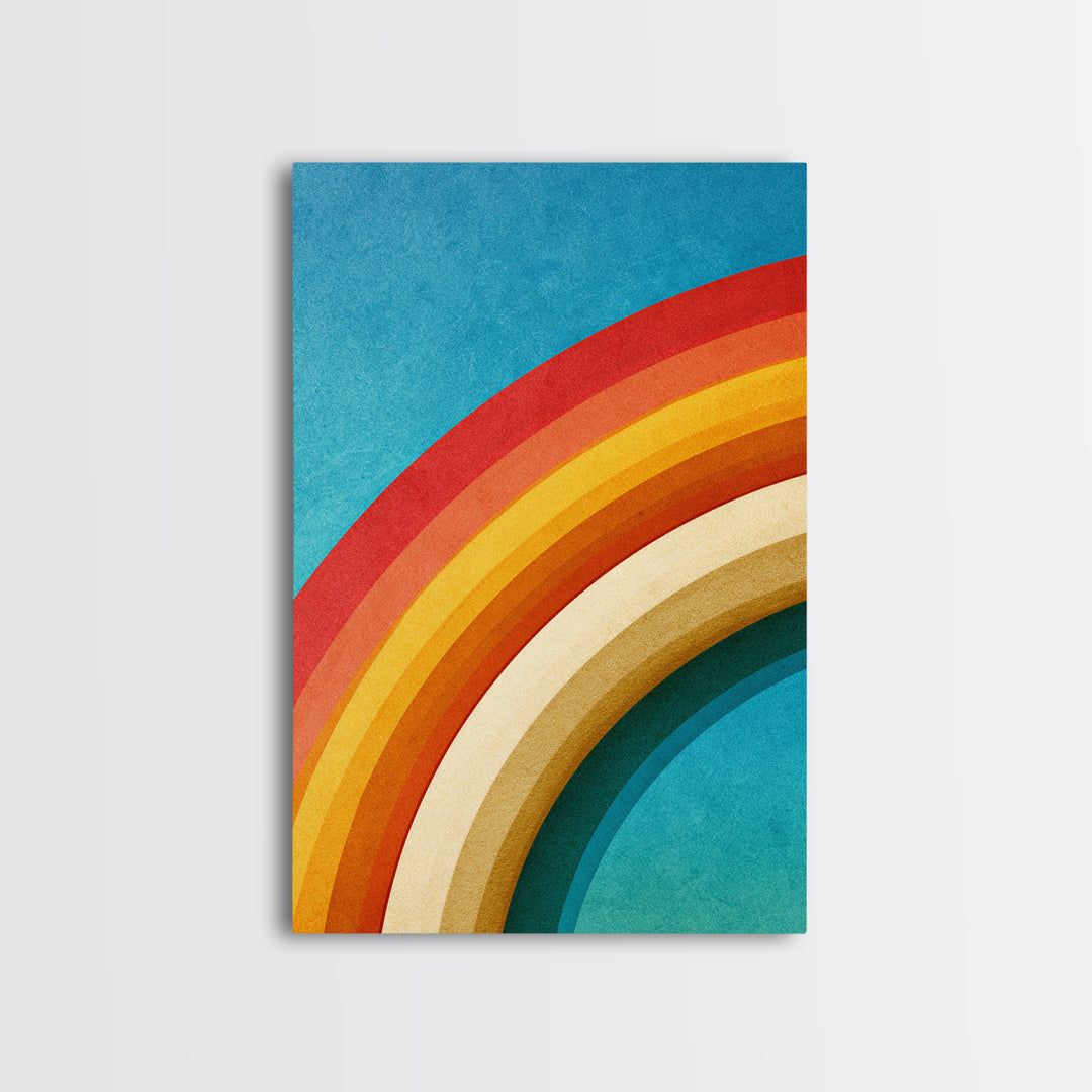 70s Rainbow Arch Abstract Canvas Print, Retro Art, Print, Living Room Decor, Abstract Art, Retro, Abstract Wall Art, RET-2x3-49