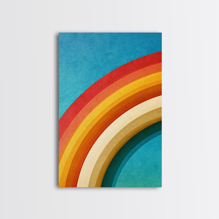 70s Rainbow Arch Abstract Canvas Print, Retro Art, Print, Living Room Decor, Abstract Art, Retro, Abstract Wall Art, RET-2x3-49