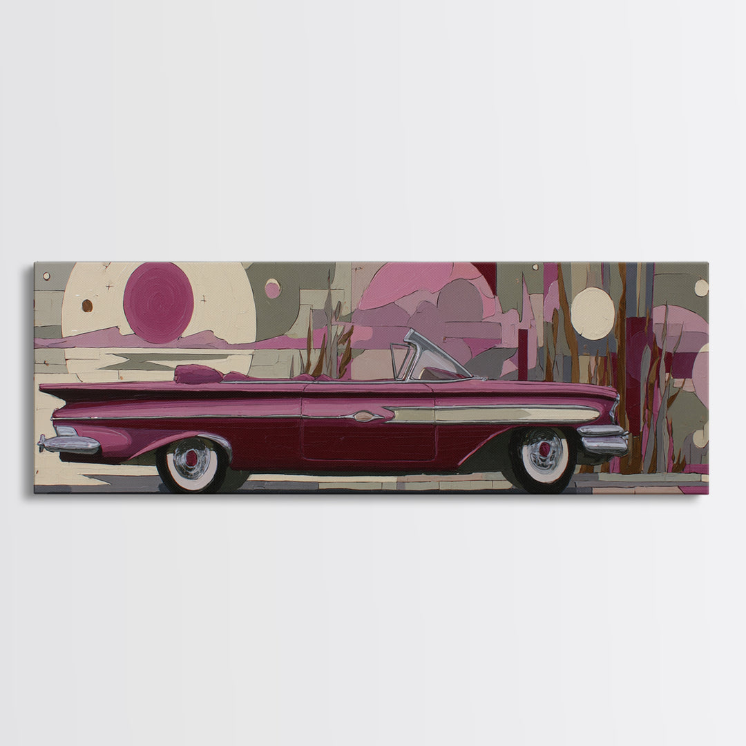 Roller Disco Ball Framed Canvas Print, Retro Art, Whimsical Decor, Living Room Decor, Retro, Modern Decor, Fine Art Print, RET-3x1-53