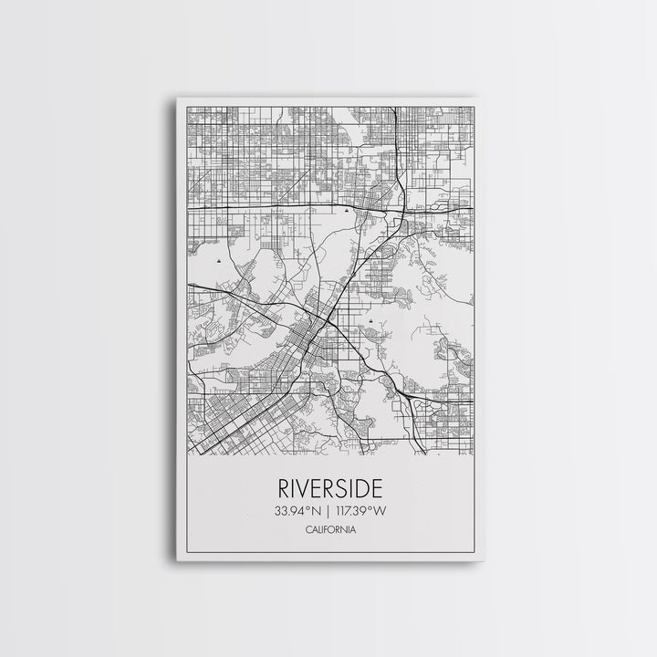 Riverside Street Map, California Map, City Map Art, Minimalist Art, Wall Art, Canvas Print, Unique Wall Décor, Boyfriend Gift, Travel Art