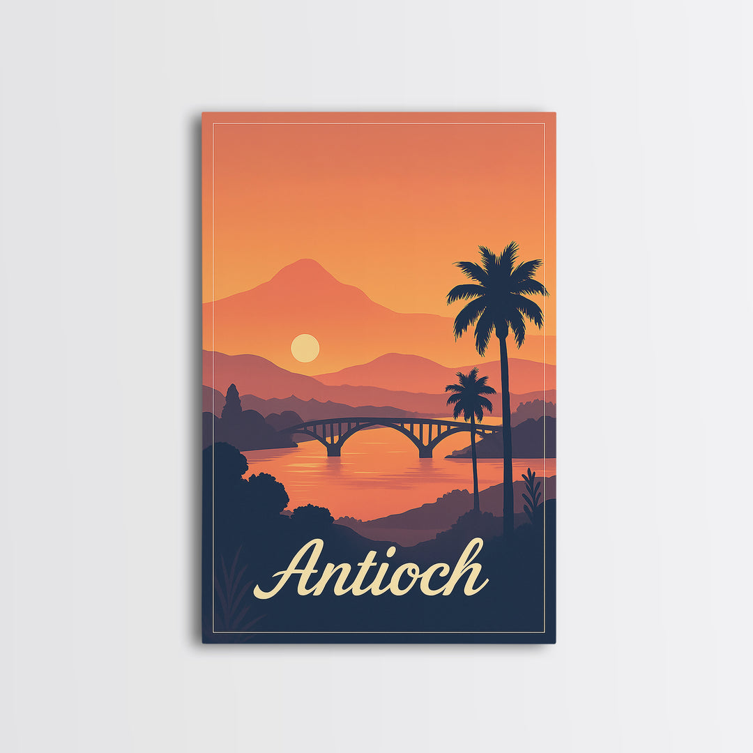 Antioch California Travel Poster, Canvas Print, Classic Poster Art, Antioch Poster Print, Travel Wall Art, Watercolor Skyline, Art Print