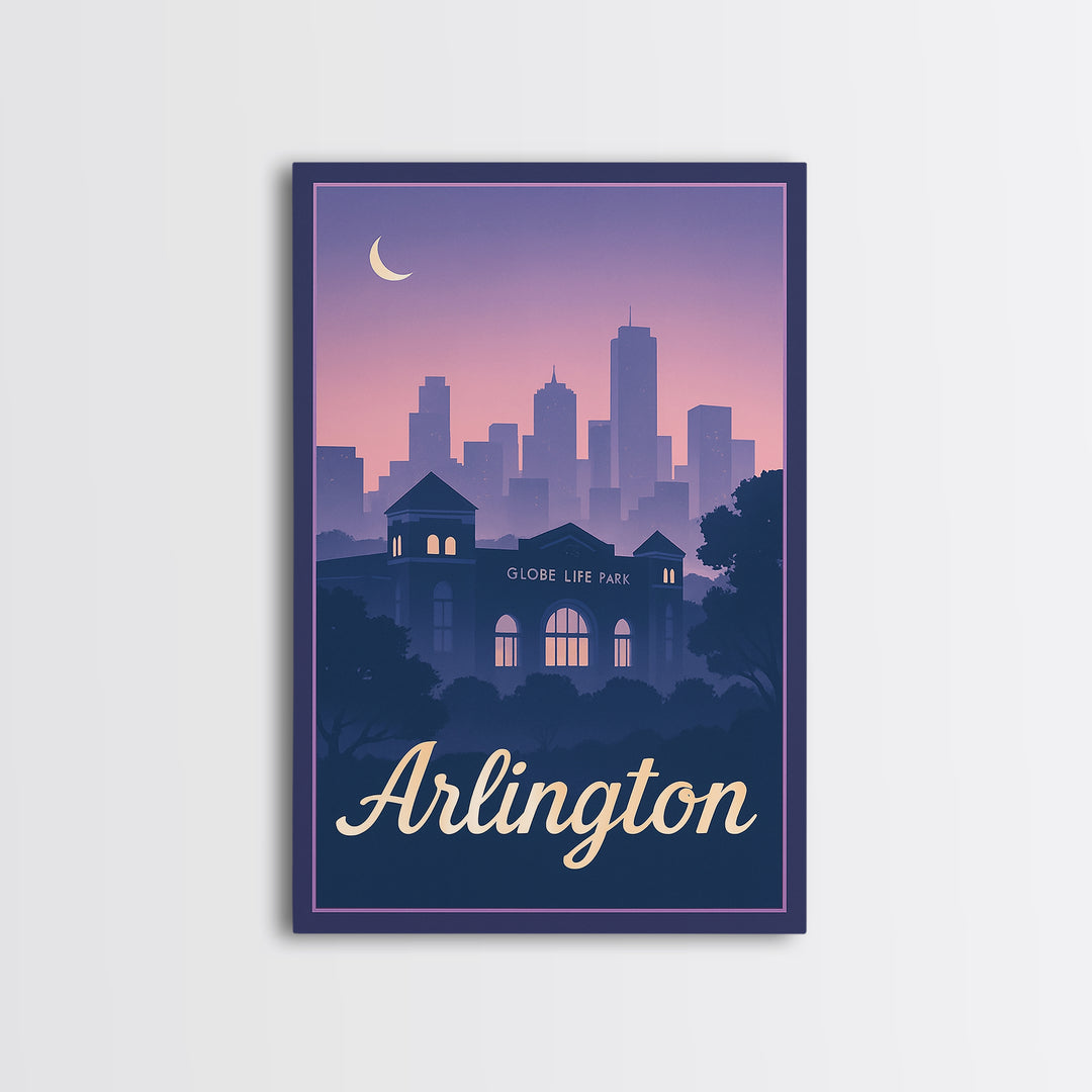 Arlington Travel Poster, Canvas Print, Mid Century City Wall Art, Arlington Poster Print, Gift For Travelers, Vintage City Art
