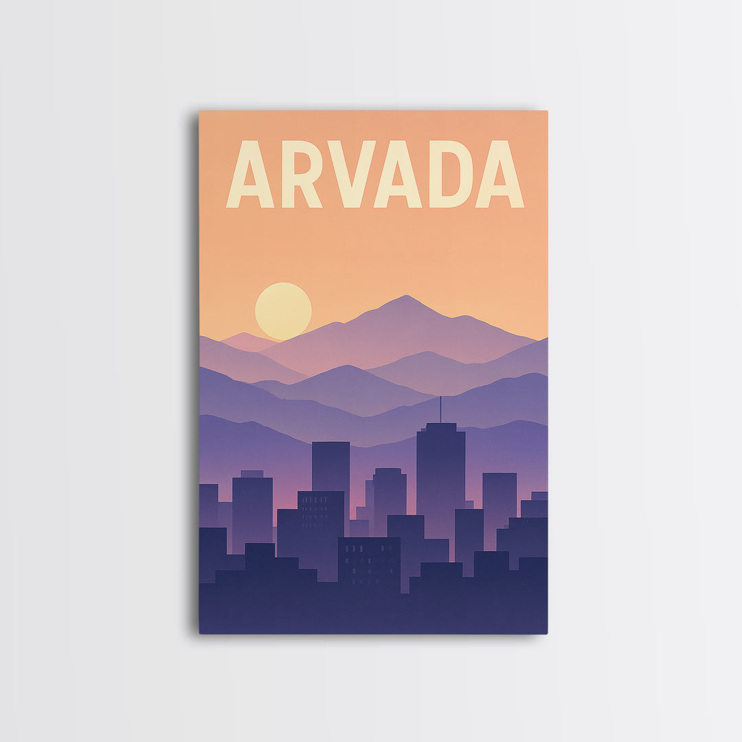 Arvada Colorado Travel Poster, Canvas Print, Classic Travel Poster Art, Arvada Wall Art, Wall Decor, City Illustration, Travel Poster Set