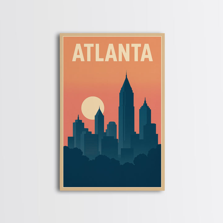 Atlanta Travel Poster, Canvas Print, Classic Travel Poster Art, Atlanta Poster Print, Travel Wall Decor, Travel Poster Art, Fine Art Print