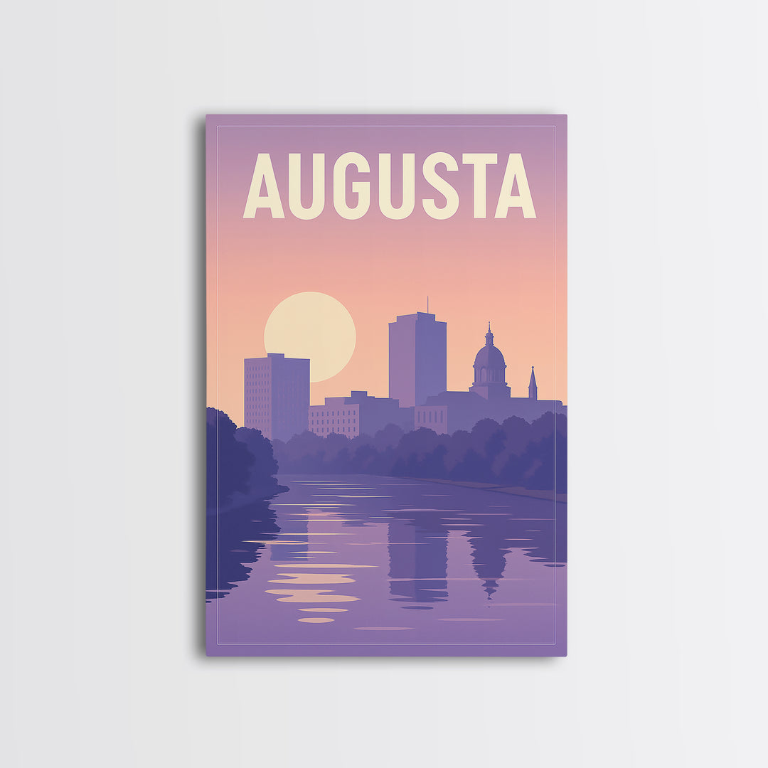 Augusta Travel Poster, Framed Canvas Print, Classic Travel Poster Art, Augusta Art Print, Travel Poster Set, Modern Wall Decor