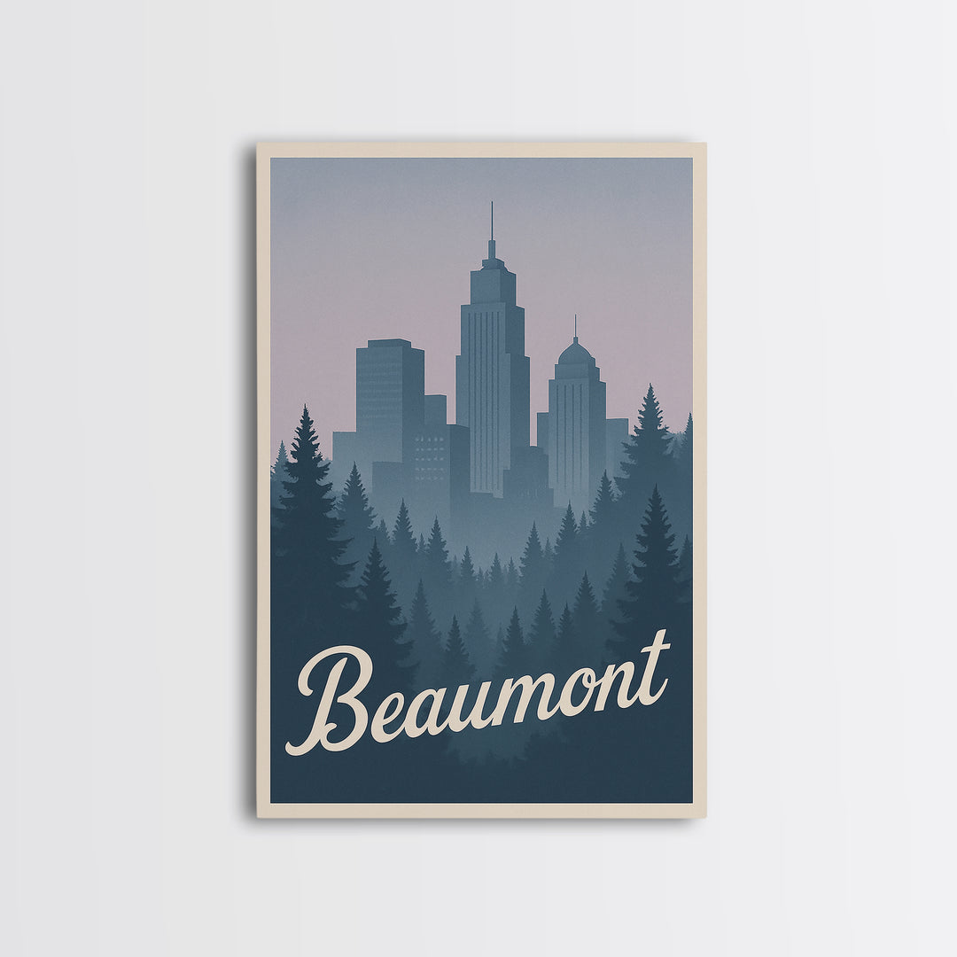 Beaumont Travel Poster, Framed Canvas Print, Classic Travel Poster Art, Beaumont Travel Art, Travel Art Print, Travel Wall Decor