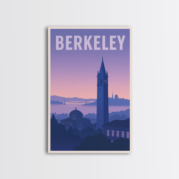 Berkeley California Travel Poster, Canvas Print, Mid Century City Wall Art, Berkeley Travel Art, City Illustration, City Travel Prints