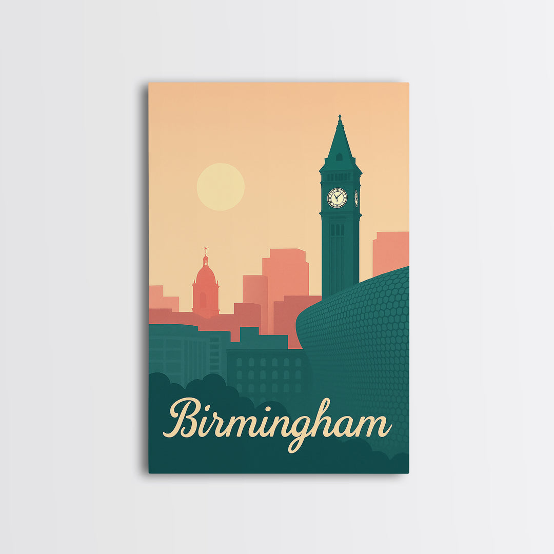 Birmingham Alabama Travel Poster, Canvas Print, Classic Travel Poster Art, Birmingham Travel Art, Travel Poster Art, Travel Art Print
