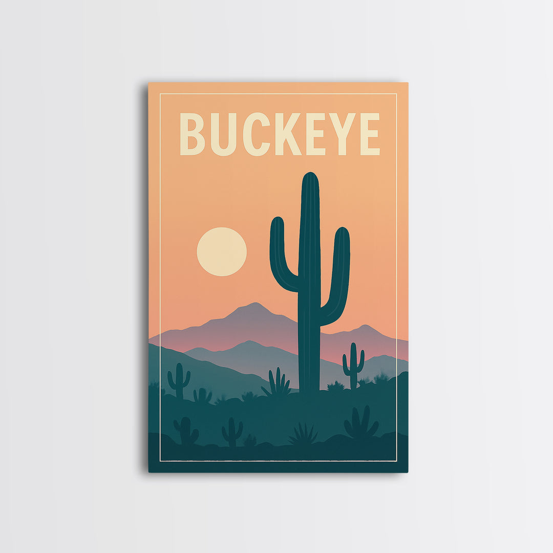 Buckeye Travel Poster, Canvas Print, Classic Travel Poster Art, Buckeye City Art, Gift For Travelers, Vintage City Poster, Poster Print
