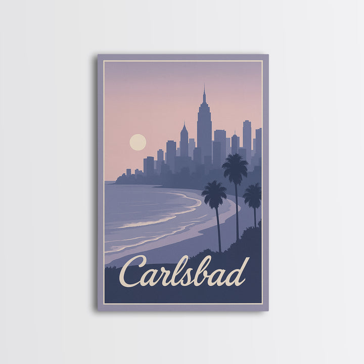 Carlsbad Travel Poster, Framed Canvas Print, Vintage Travel Poster Art, Carlsbad Art Print, Travel Art Print, Travel Poster Set