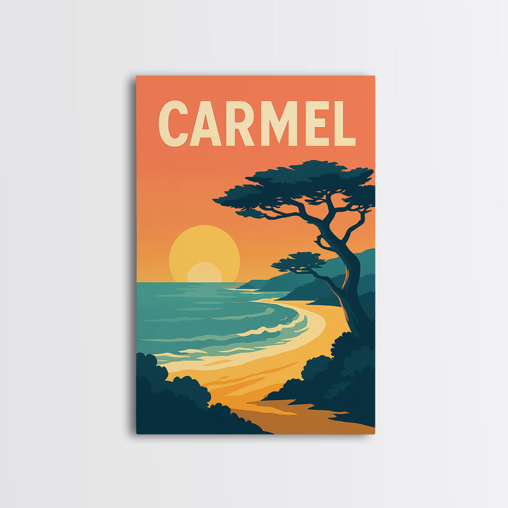 Carmel Indiana Travel Poster, Canvas Print, Classic Travel Poster Art, Carmel Art Print, Vintage City Art, Wall Art, Gift For Travelers