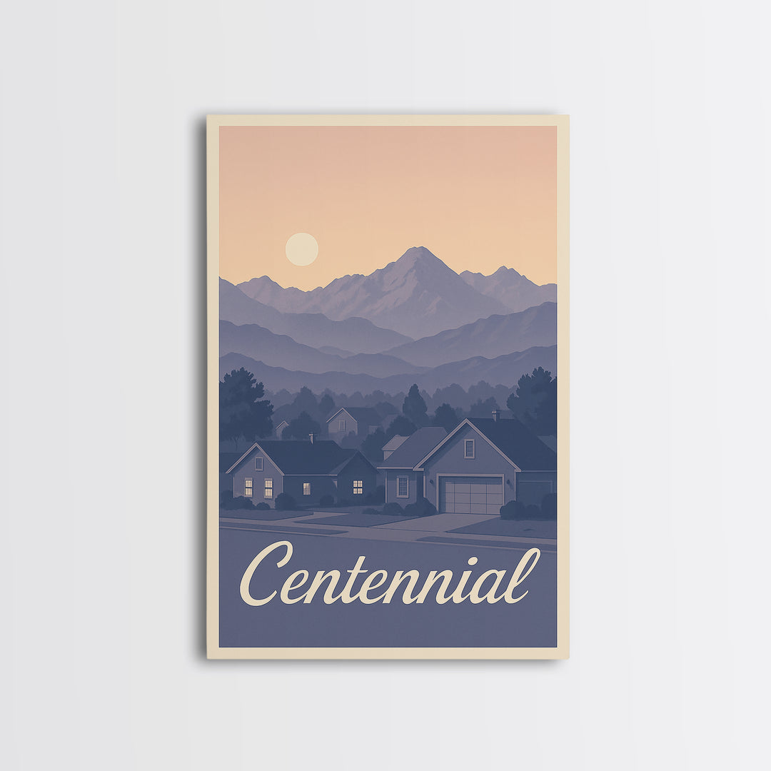 Centennial Travel Poster, Canvas Print, Classic Travel Poster Art, Centennial Poster Print, Home Office Decor, City Travel Prints