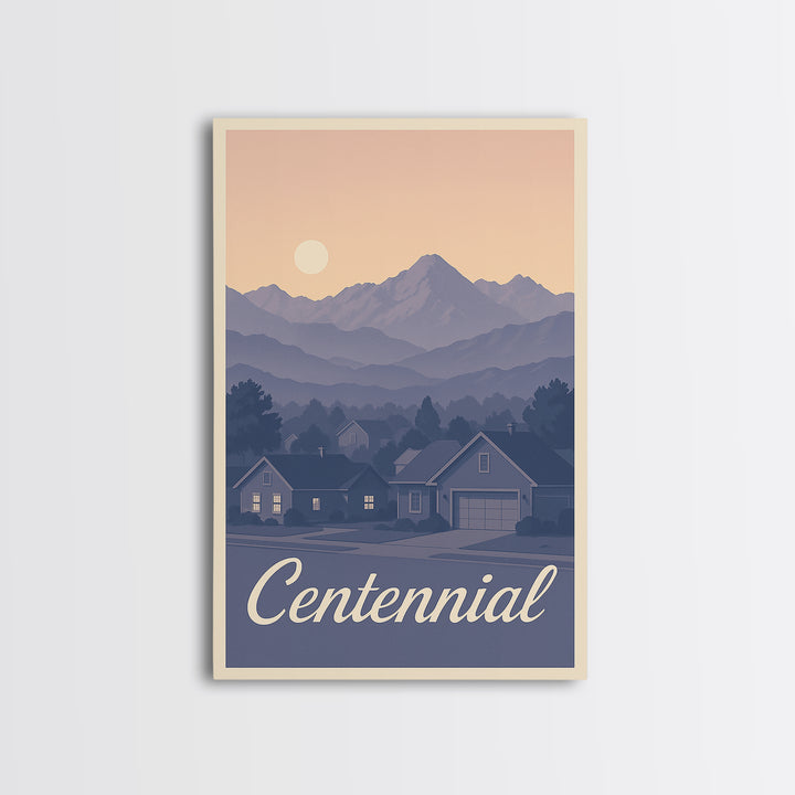 Centennial Travel Poster, Canvas Print, Classic Travel Poster Art, Centennial Poster Print, Home Office Decor, City Travel Prints