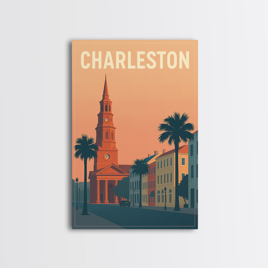 Charleston Travel Poster, Canvas Print, Classic Travel Poster Art, Charleston Art Print, City Art Print, Gift For Travelers, Art Print