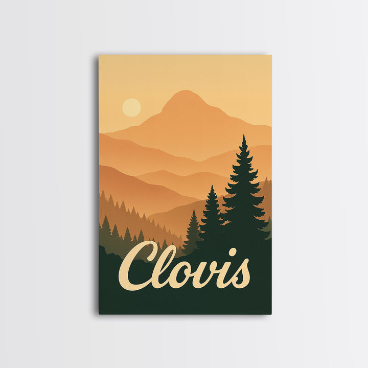 Clovis California Travel Poster, Canvas Print, Mid Century City Wall Art, Clovis Travel Art, Mid Century Wall Art, Travel Print, Home Decor