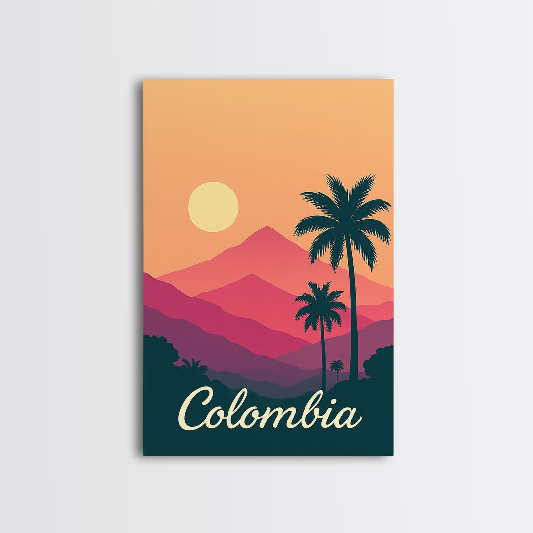 Columbia Travel Poster, Canvas Print, Mid Century City Wall Art, Columbia Travel Art, Vintage City Poster, Vintage Travel Art, Design 3