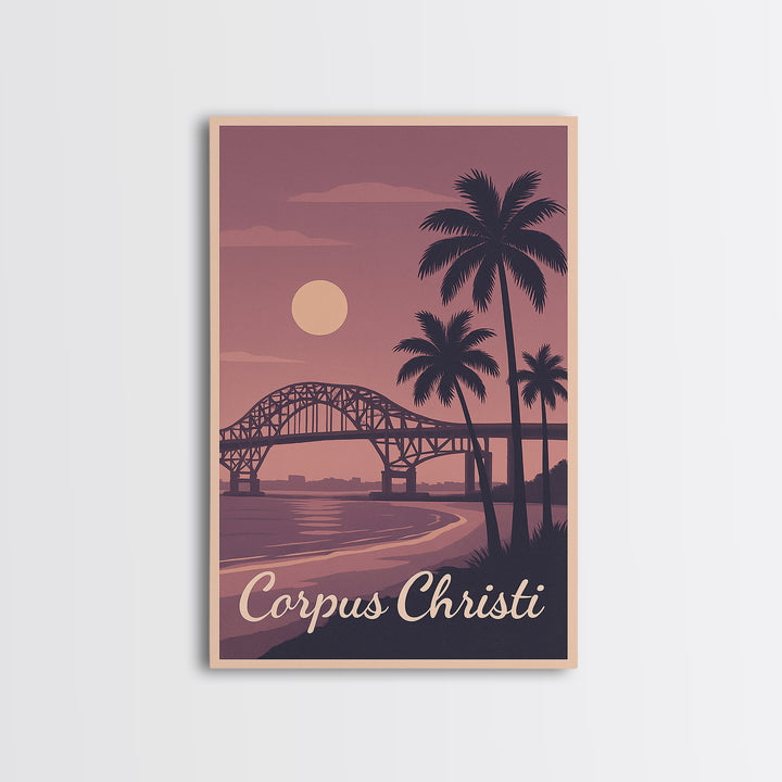 Corpus Christi Travel Poster, Canvas Print, Mid Century City Wall Art, Corpus Christi Art Print, Wanderlust Decor, Gift For Travelers
