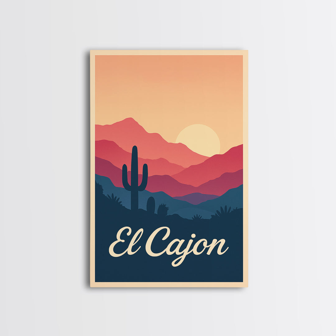 El Cajon California Travel Poster, Canvas Print, Classic Travel Poster Art, El Cajon Poster Print, Travel Poster Art, Gift For Travelers