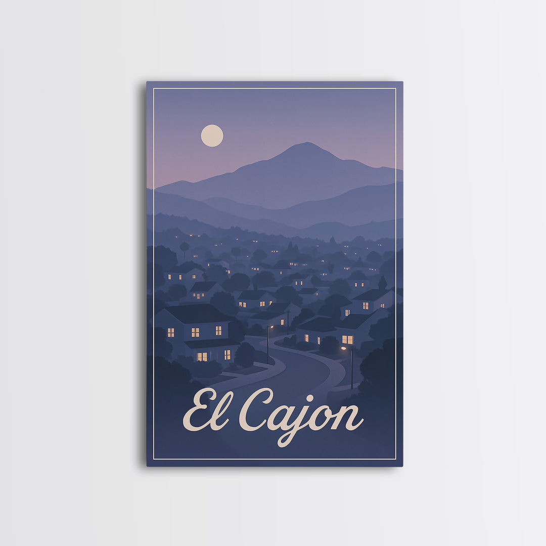 El Cajon Travel Poster, Canvas Print, Classic Travel Poster Art, El Cajon Wall Art, Gift For Travelers, Travel Wall Decor, Travel Art Print